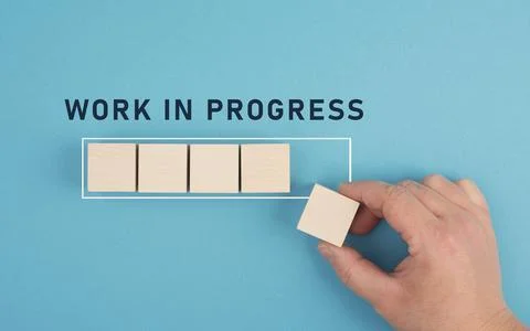 Work in progress loading bar, business strategy and plan, installation of Foto stock