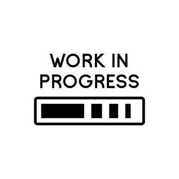 Work in Progress Loading Text and Bar Icon Stock Illustration