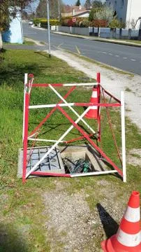 Work in progress new cable works Stock Photos