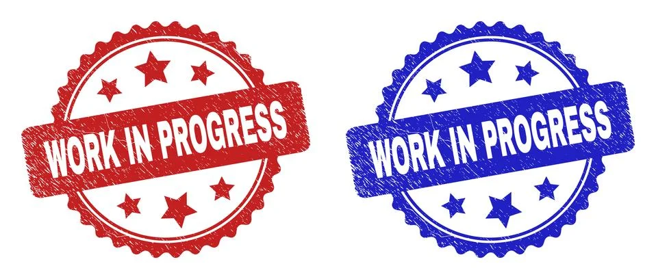 WORK IN PROGRESS Rosette Stamps Using Unclean Surface Illustrazione stock
