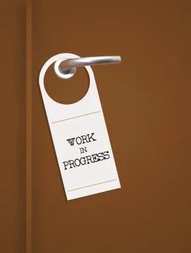 Work in progress sign on door Stock Illustration
