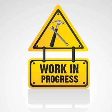 Work in progress sign isolated on white background, vector illustration 스톡 일러스트