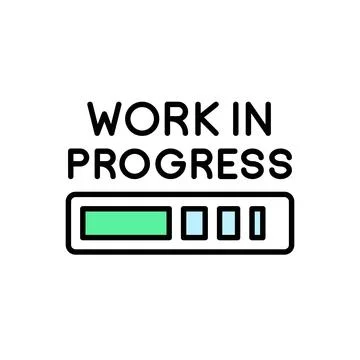 Work in Progress Sign with Loading Bar in Monochrome Text Stock Illustration