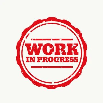 Work in progress stamp in rubber style Illustrazione stock