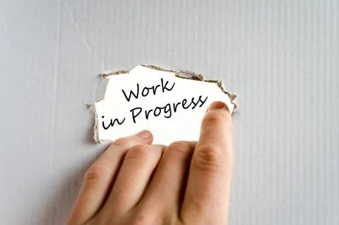 Work in progress text concept Stock Photos