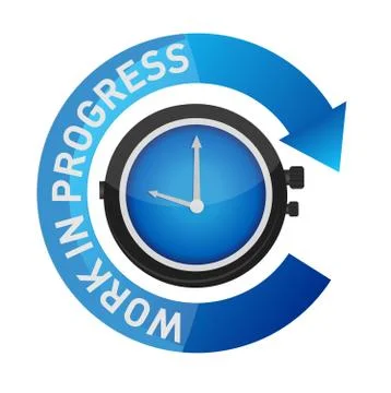 Work in progress. time management concept Stock Illustration