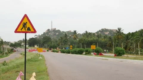 Work in progress traffic sign board 動画素材 156990321