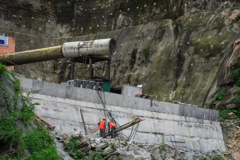 Work in progress for Tube Rail project in Tista Stock Photos