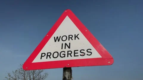 Work in Progress Warning Sign Stock Footage 337437746