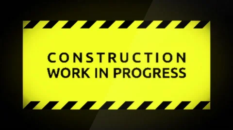 Work in Progress Warning Sign Motion Graphic Stock Footage 60230198