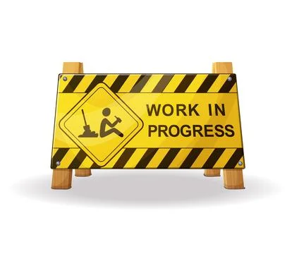Work in progress yellow warning vector illustration Stock Illustration