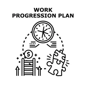 Work progression plan concept creating business development strategy 스톡 일러스트