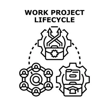 Work project lifecycle concept visualizing business management process Stock Illustration