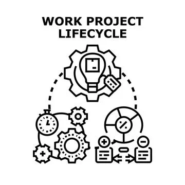 Work project lifecycle developing business strategy process イラスト素材