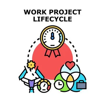 Work project lifecycle process development timeline Stock Illustration