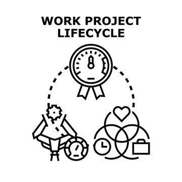 Work project lifecycle process development timeline Stock Illustration