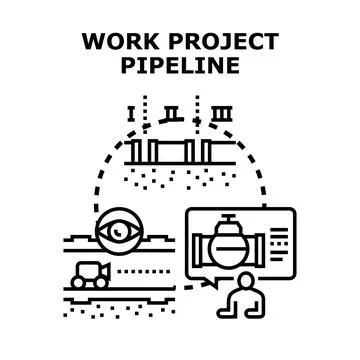 Work project pipeline concept developing business strategy Stockillustratie