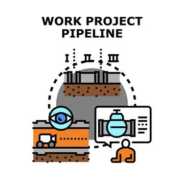 Work project pipeline concept developing business strategy Stockillustratie