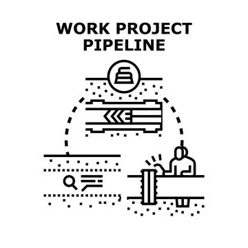 Work project pipeline concept representing business development stages Stock Illustration