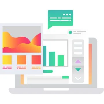 Work project task in chart and graph vector icon Illustrazione stock