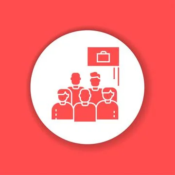 Work protest glyph color icon. Employees and work stoppage. Illustrazione stock