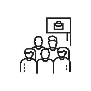 Work protest line black icon. Employees and work stoppage. Labor movement. So Stock Illustration