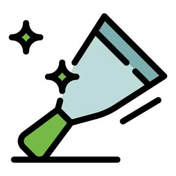Work putty knife icon color outline vector Stock Illustration