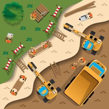 Work at the quarry. Stock Illustration