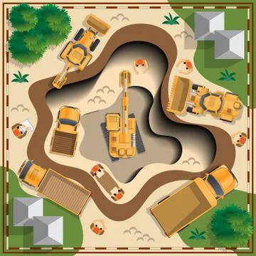 Work at the quarry. Stock Illustration