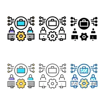 Work range system color icon vector 스톡 일러스트