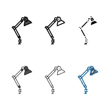 Work range table lamp color icon vector Illustrazione stock