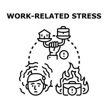 Work related stress balancing life and professional demands 스톡 일러스트