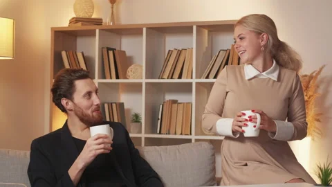 Work relationship office colleagues coffee break Stock Footage 232640886