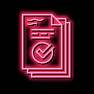 Work report neon glow icon illustration 스톡 일러스트