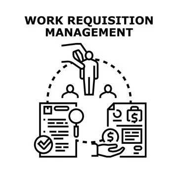 Work requisition management process and human resources system Stock Illustration