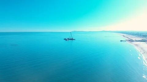 Work at Rimini sea 스톡 동영상 98439665