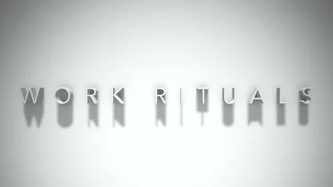 Work rituals 3D title animation white text on a white background Stock Footage 299376090