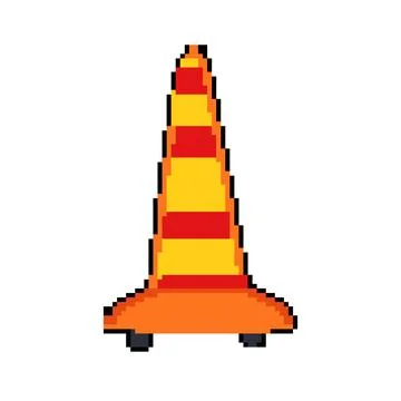 Work road barrier pixel art vector illustration Stock Illustration