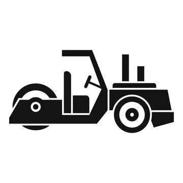 Work road roller icon, simple style Illustrazione stock