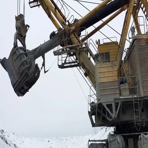 Work-rock mining excavator Stock Footage 69274653