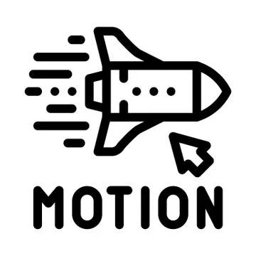 Work with rocket objects in action icon vector outline illustration Иллюстрация