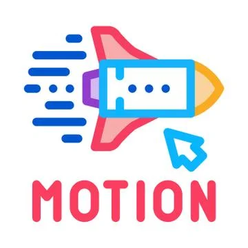 Work with rocket objects in action icon vector outline illustration Stock Illustration