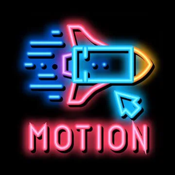 Work with rocket objects in action neon glow icon illustration イラスト素材