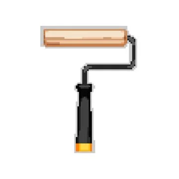Work roller paint pixel art vector illustration Stock Illustration