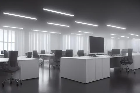 Work room Office 3D render Illustrazione stock