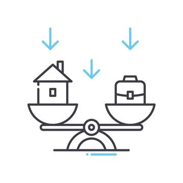Work routine line icon, outline symbol, vector illustration, concept sign Stock Illustration