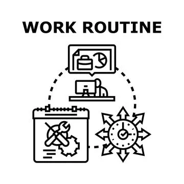 Work routine planning and daily schedule management concept イラスト素材