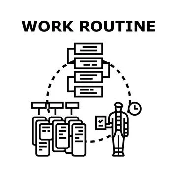 Work routine planning time management organization concept Illustrazione stock