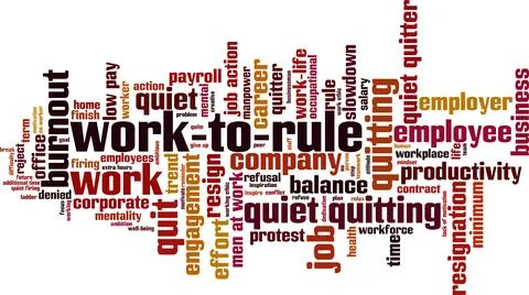 Work-to-rule word cloud Stock Illustration