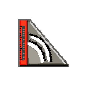Work ruler builder pixel art vector illustration Stock Illustration